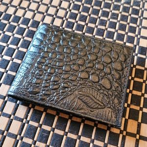 Crocodile Skin Faux Black Wallet Good Condition